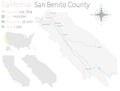 Map of San Benito County in California