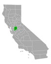 Map of San Joaquin in California