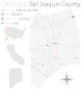 Map of San Joaquin County in California