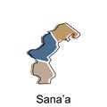 Map of Sana a Province of Yemen illustration design, World Map International vector template with outline graphic sketch style