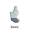 Map of Sana a Province of Yemen illustration vector Design