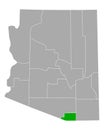 Map of Santa Cruz in Arizona