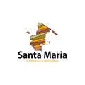 Map Of Santa Maria California City Geometric Logo Royalty Free Stock Photo