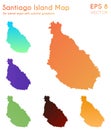 Map of Santiago Island with beautiful gradients.