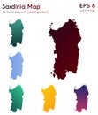 Map of Sardinia with beautiful gradients.