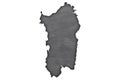 Map of Sardinia on dark slate Royalty Free Stock Photo