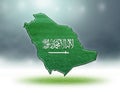 Map of saudi arabia design with grass texture of soccer fields