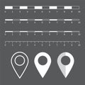 Map scales graphics for measuring distances. Scale measure map v