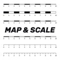 Map scales graphics for measuring distances. Scale measure map v