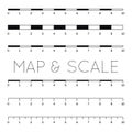 Map scales graphics for measuring distances. Scale measure map v