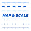 Map scales graphics for measuring distances. Scale measure map v