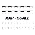 Map scales graphics for measuring distances. Scale measure map v