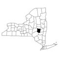 Map of schoharie County in New York state on white background. single County map highlighted by black colour on New york map Royalty Free Stock Photo