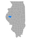 Map of Schuyler in Illinois Royalty Free Stock Photo