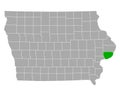 Map of Scott in Iowa