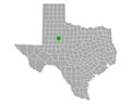 Map of Scurry in Texas Royalty Free Stock Photo