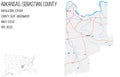 Map of Sebastian County in Arkansas, USA.
