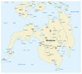 Map of the second largest Philippine islands Mindanao