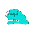 Map of Senegal Vector Design Template.