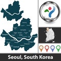 Map of Seoul, South Korea