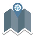 Map Setting, Location Setting Isolated Vector Icon