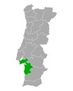 Map of Setubal in Portugal