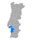 Map of Setubal in Portugal
