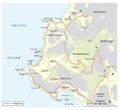 Map of Seventeen Mile Drive a scenic road through Pebble Beach and Pacific Grove on the Monterey Peninsula in California