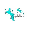 Map of Seychelles Vector Design Template.