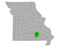 Map of Shannon in Missouri