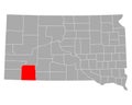 Map of Shannon in South Dakota