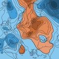 Map showing earth temperature flow