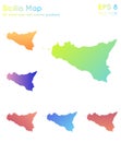 Map of Sicilia with beautiful gradients.