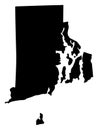 Map Silhouette US State Rhode Island Vector illustration Eps 10