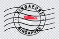 Map of Singapore, Postal Passport Stamp, Travel Stamp