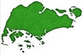 Map of Singapur on green felt Royalty Free Stock Photo
