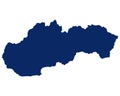 Map of the Slovakia in blue colour