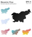 Map of Slovenia with beautiful gradients.