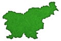 Map of Slovenia on green felt