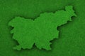 Map of Slovenia on green felt