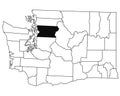 Map of Snohomish County in Washington DC state on white background. single County map highlighted by black colour on WASHINGTON