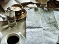 A map and some coffee cups