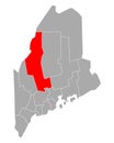 Map of Somerset in Maine