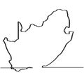 Map of South Africa. Continous line Royalty Free Stock Photo