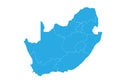 Map of South Africa. High detailed vector map - South Africa. Royalty Free Stock Photo