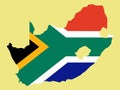 Map of South Africa and South African flag