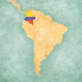 Map of South America - Colombia Vintage Series