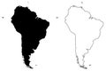 Map of South America vector illustration, Royalty Free Stock Photo
