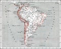 Map of South America, vintage engraving