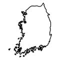 Map of South Korea icon black color illustration flat style simple image